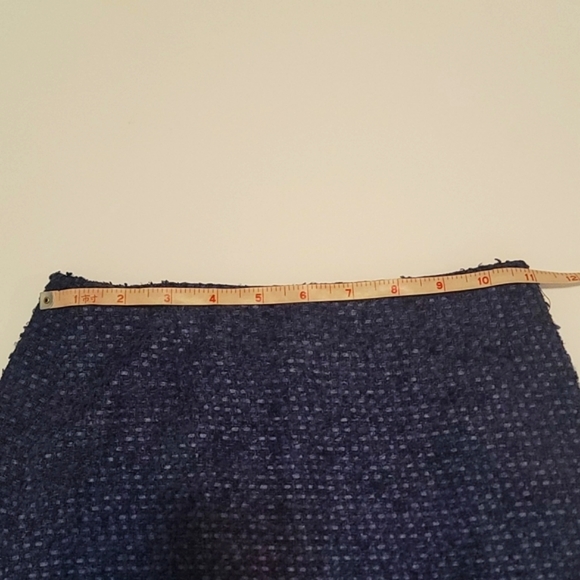 ESCADA Tweed Fit and Flare Navy Blue Skirt - Picture 6 of 10